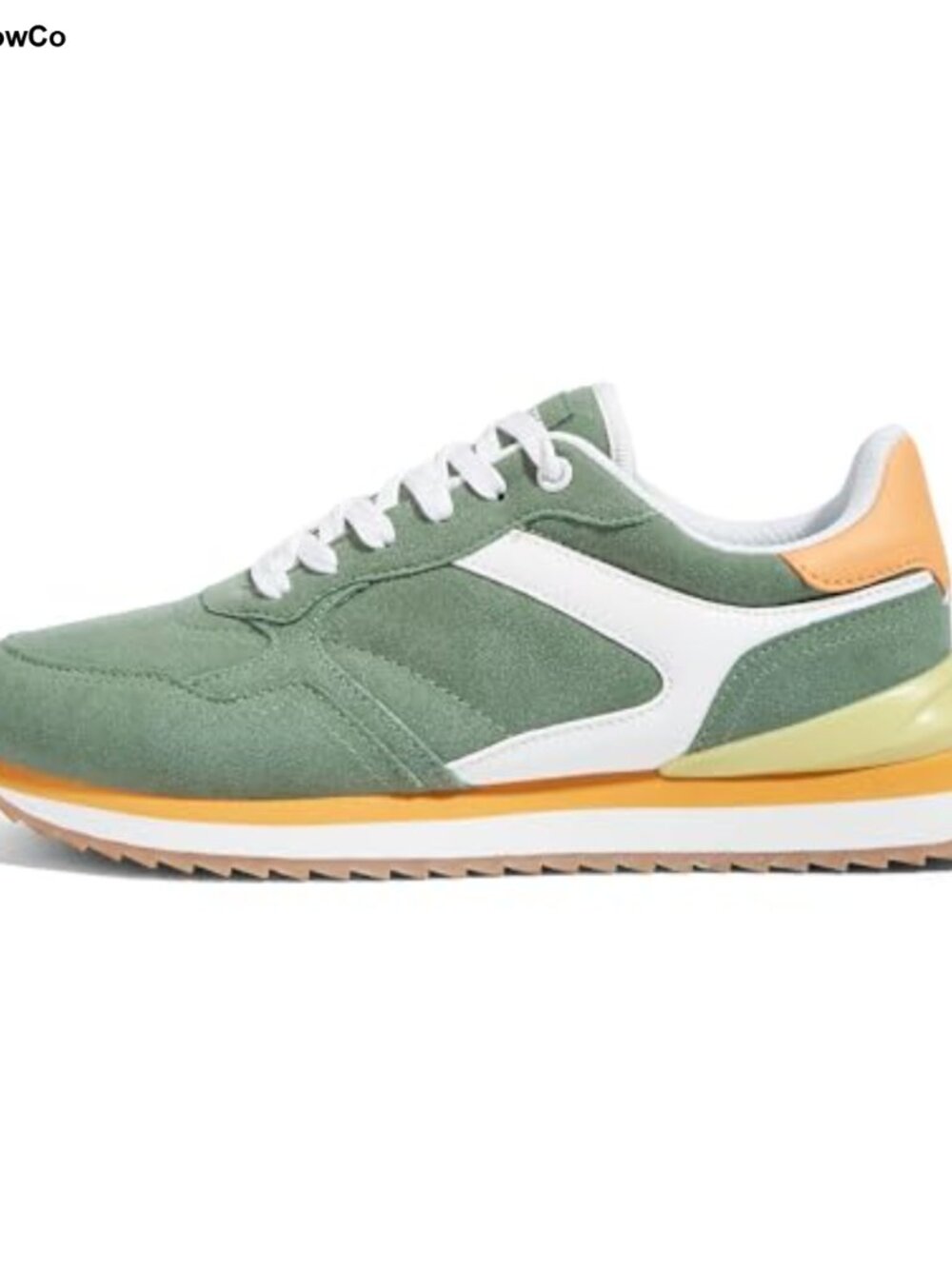 Platform Fashion Sneakers Suede Colorblock Retro Casual Tennis Running Walking